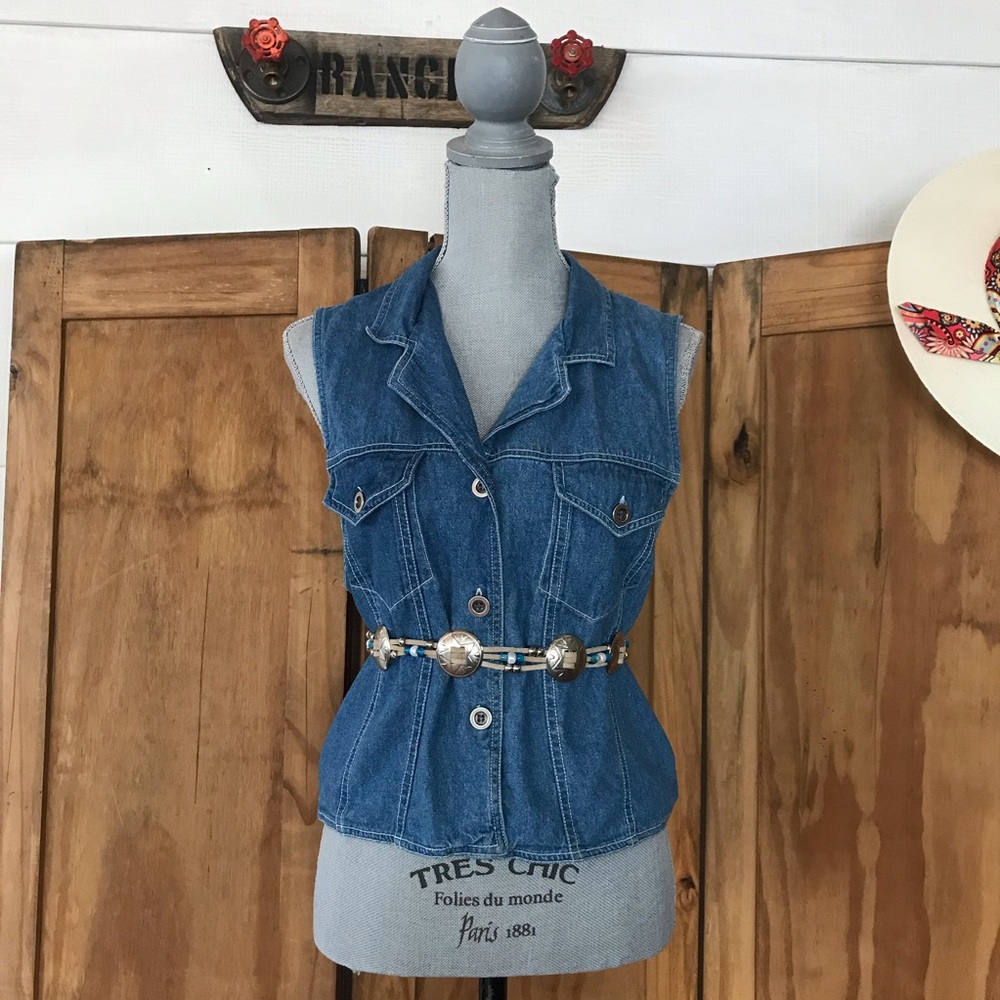 Western Vintage Denim Buttondown Top